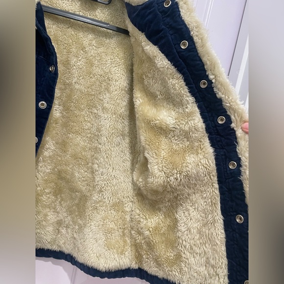 Vintage Roxy Jean Blue Velvet Jacket With Fur-Like Lining - Picture 6 of 8